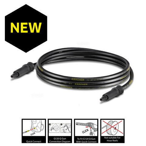 KARCHER 3m Hose To Fit New K2 Gun With Quick Connect System To Machine