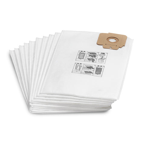 KARCHER 10 Pack Fleece Filter Vacuum Bags For CV 30/1 & CV 38/2 6904305
