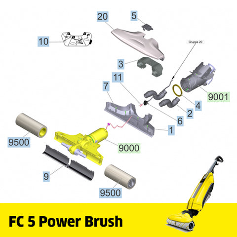 KARCHER FC 5 Spare Parts Power Brush