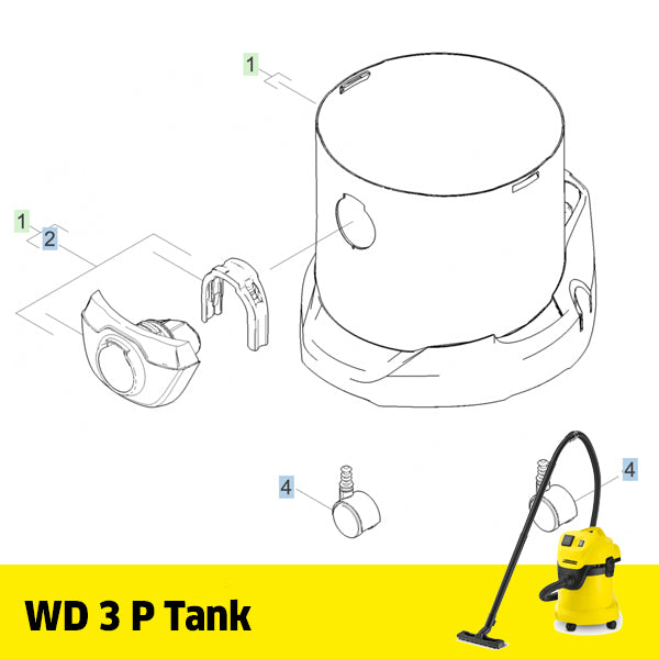 KARCHER WD 3 P Spare Parts Tank