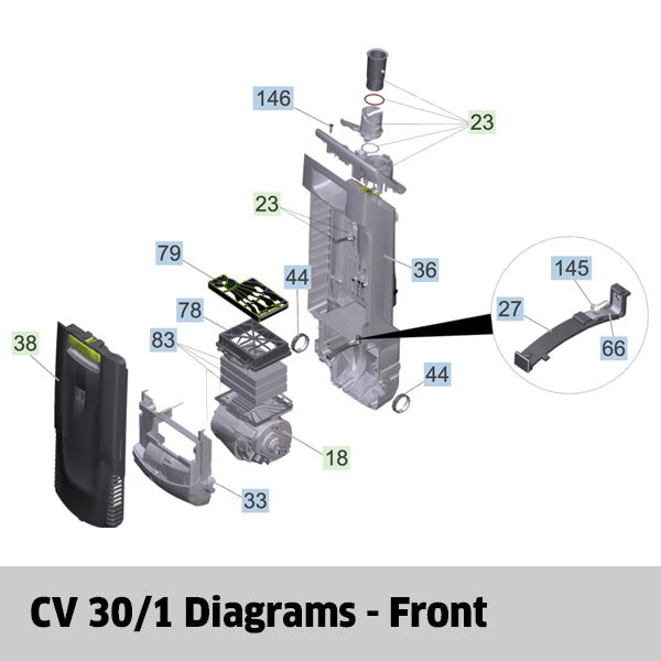 KARCHER CV 30/1 Spare Parts Front