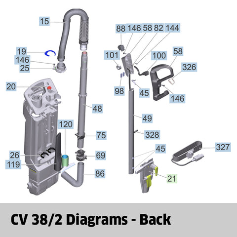 KARCHER CV 38/2 Spare Parts Back