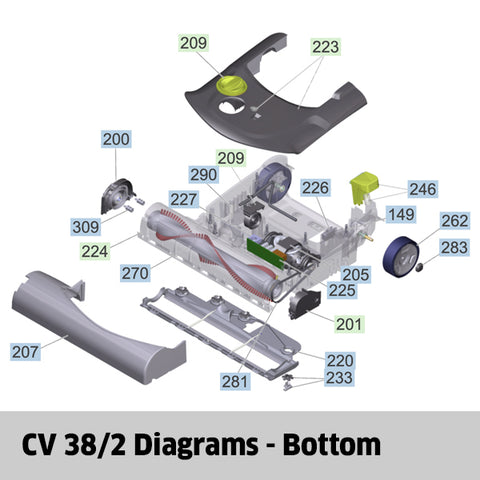 KARCHER CV 38/2 Spare Parts Bottom