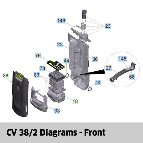 KARCHER CV 38/2 Spare Parts Front