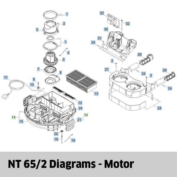 Motor Für Kärcher NT 65/2, NT 72/2, NT 361, NT 361/2, NT 561, NT 611, NT 551
