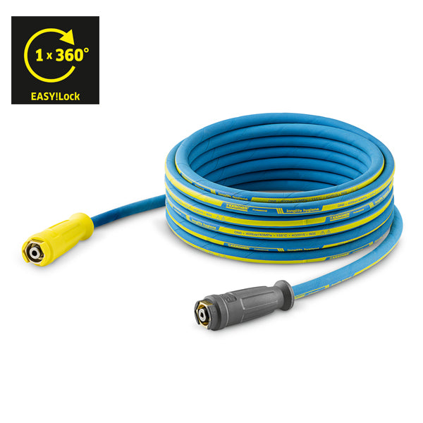 KARCHER Longlife Food Industry Version High Pressure Hose With Unions On Both Sides, 10 m, ID 8, 400 bar, EASY!Lock 61100530