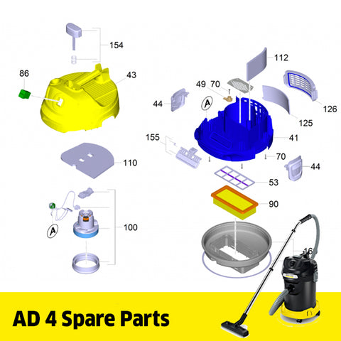 KARCHER AD 4 Ash Vacuum Spare Parts