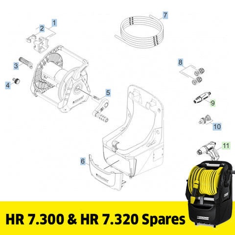 KARCHER HR 7.300 & HR 7.320 Hose Reel Spare Parts