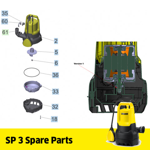 KARCHER SP 3 Spare Parts