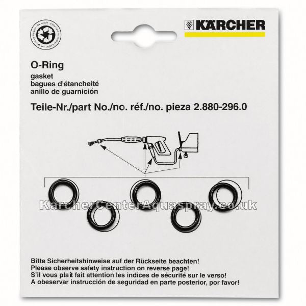 KARCHER Pressure Washer Pack Of 5 O'Rings Seal Spare Parts 28809900