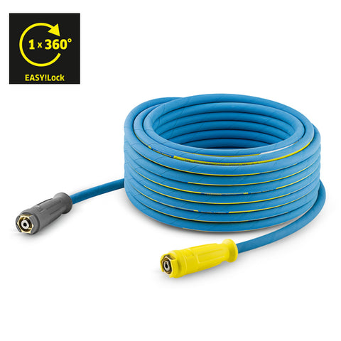 KARCHER Longlife Food Industry Version High Pressure Hose With Unions On Both Sides, 20 m, ID 8, 400 bar, Including Rotary Coupling, EASY!Lock